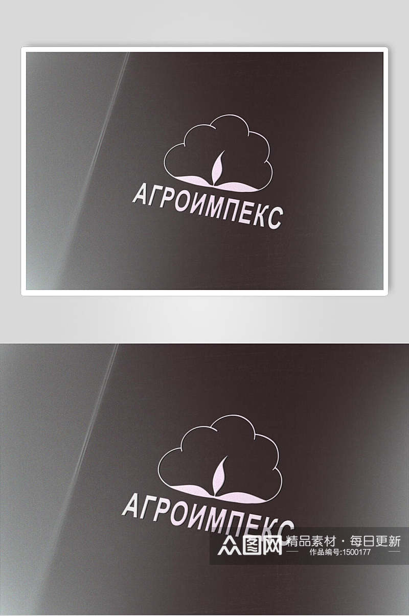 黑色纸质平面logo展示样机素材