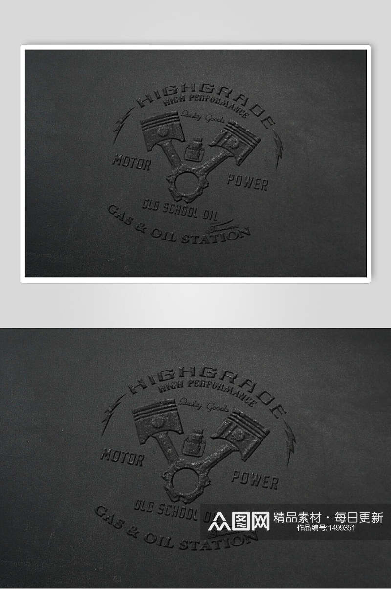 灰黑色纸质logo展示效果样机素材