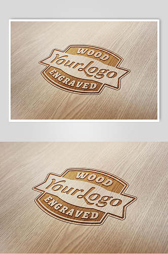 木质板凹凸LOGO展示样机