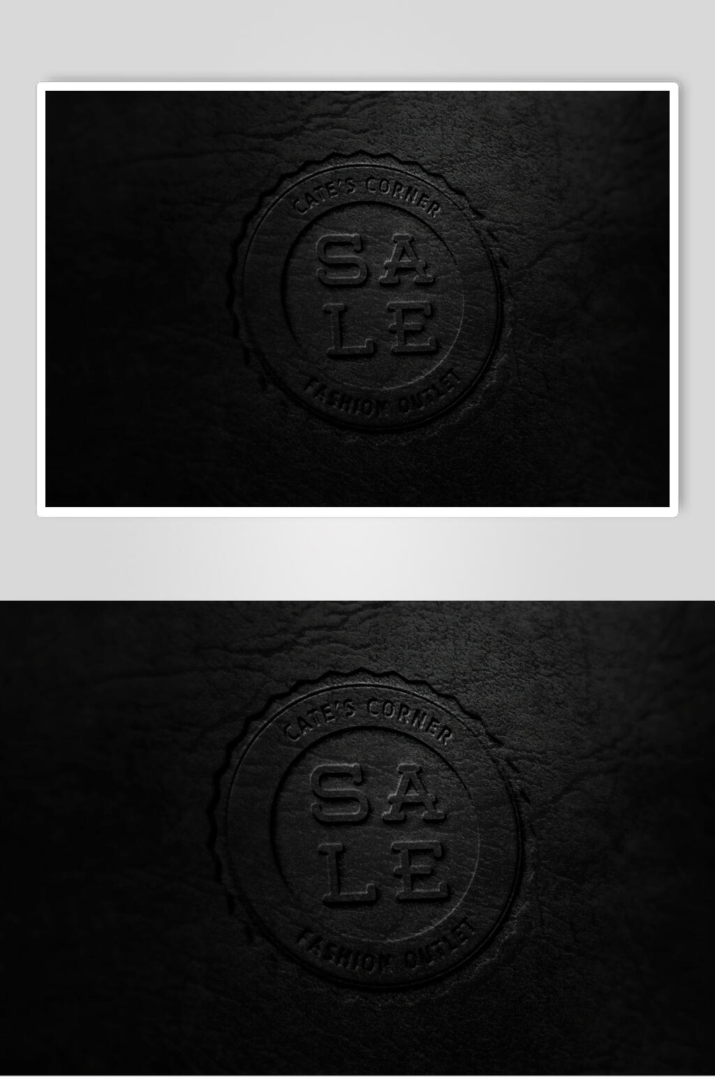黑色凹凸纹logo展示效果样机素材