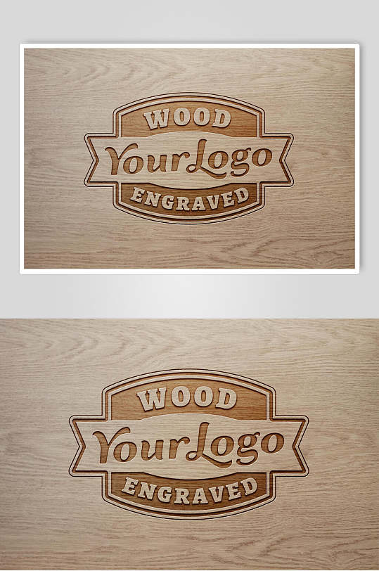 木质凹凸纹logo展示样机