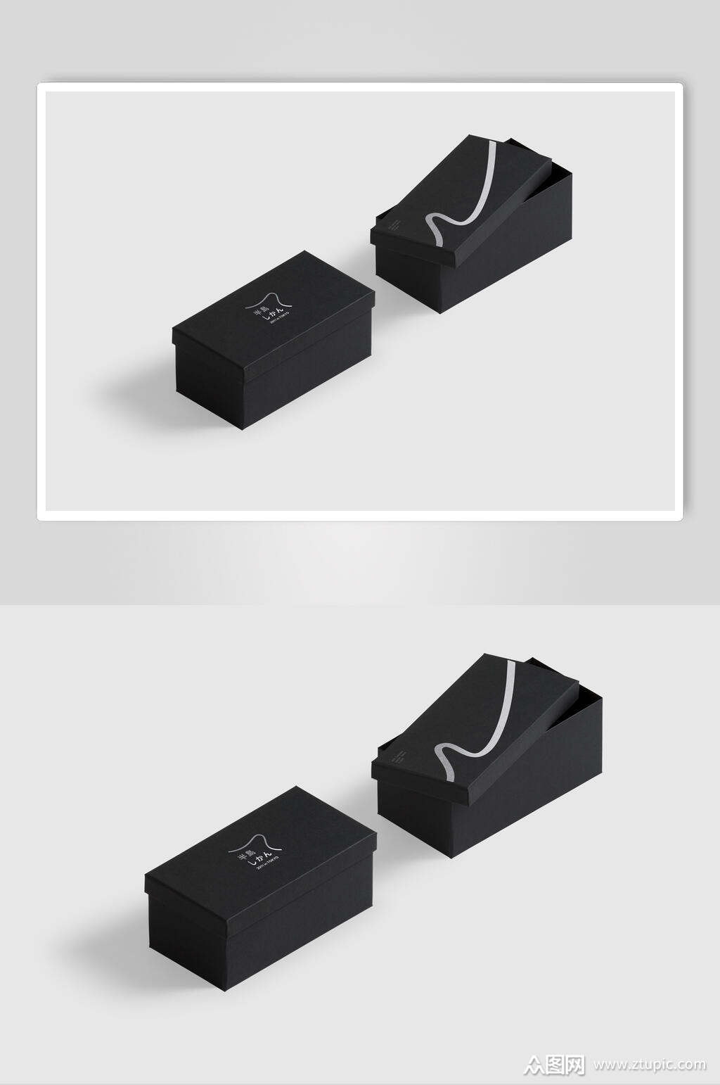 日式黑盒立体极简样机素材