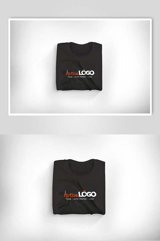黑色简约T恤LOGO展示贴图样机
