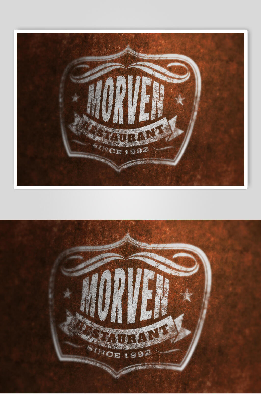 暗橘色背景LOGO展示样机素材