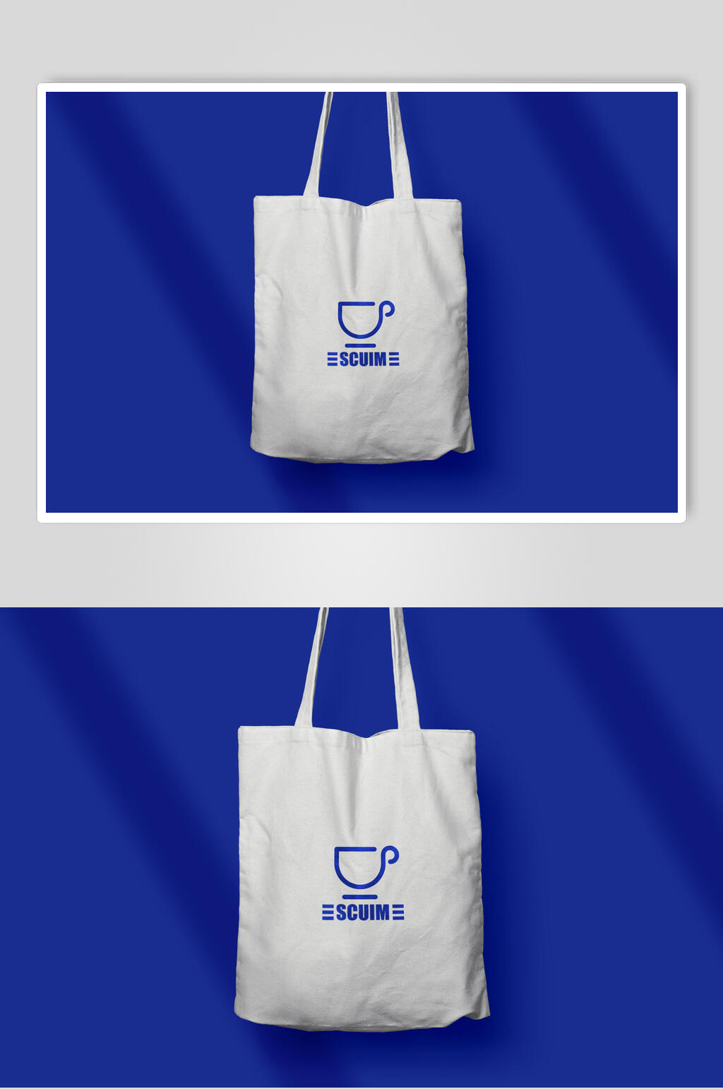 蓝色布袋蓝色咖啡LOGO展示品牌素材