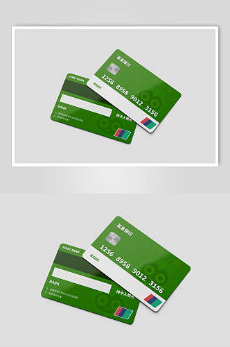 绿色主题银行卡样机