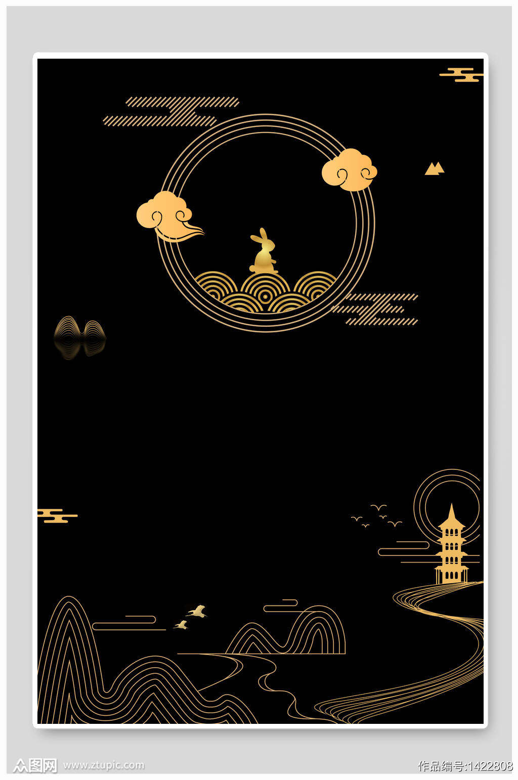中国风祥云月兔中秋中式背景模板下载 编号 众图网 中国风祥云月兔中秋中式背景模板下载 编号 众图网