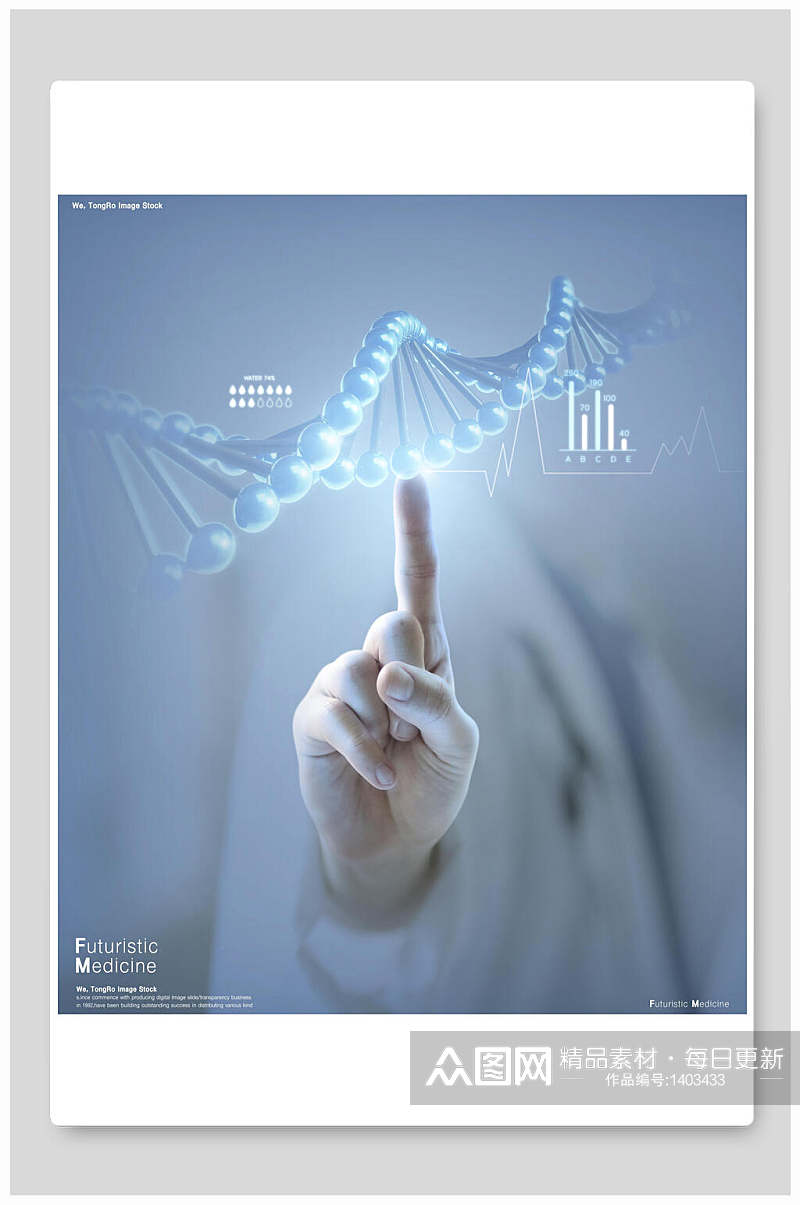 未来科技生物医学海报手点基因素材