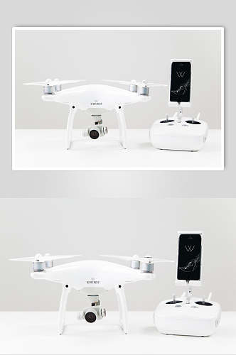 白色高科技无人机展示贴图样机