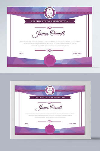 紫色资格证书