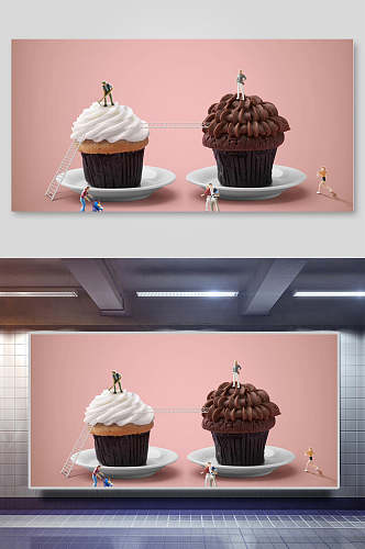 杯子蛋糕美食摄影海报