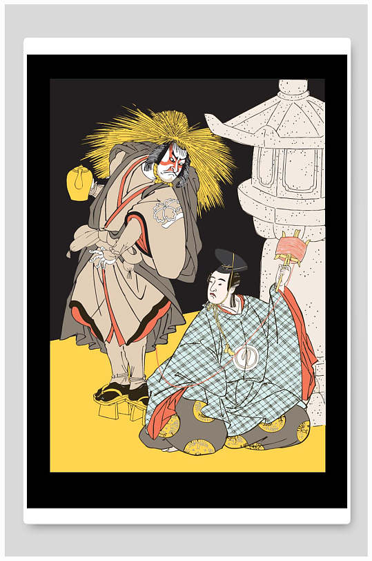 日本浮世绘复古插画