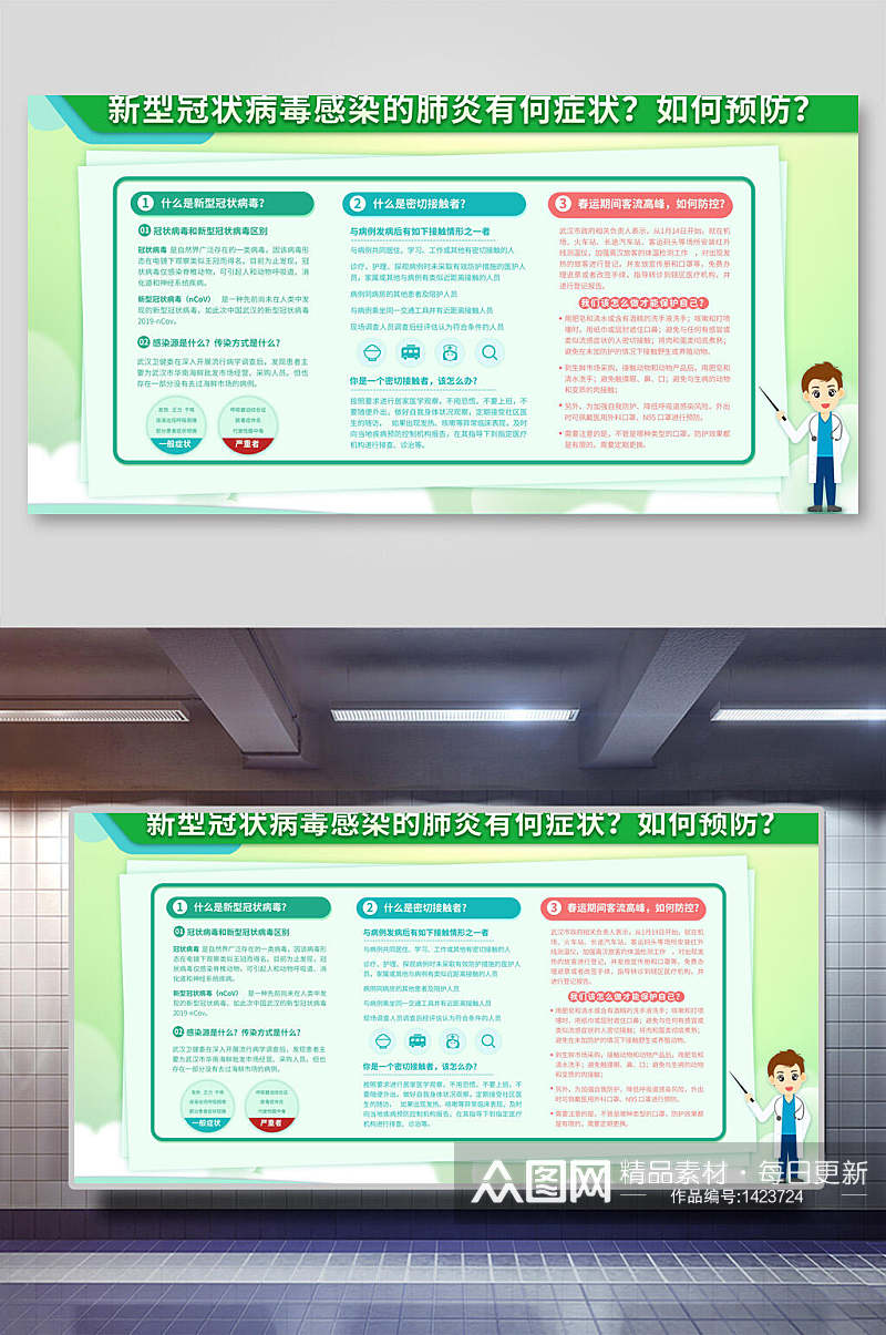 新冠病毒预防宣传栏展板素材