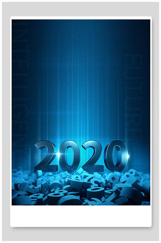 简约2020科技背景海报