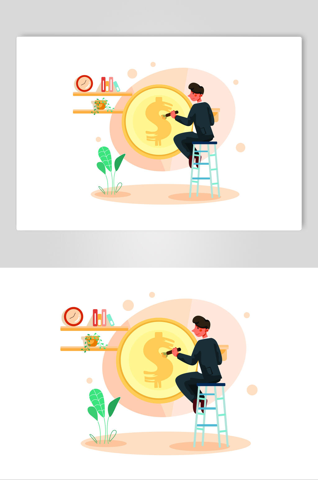 设计元素扁平化创意绘画素材
