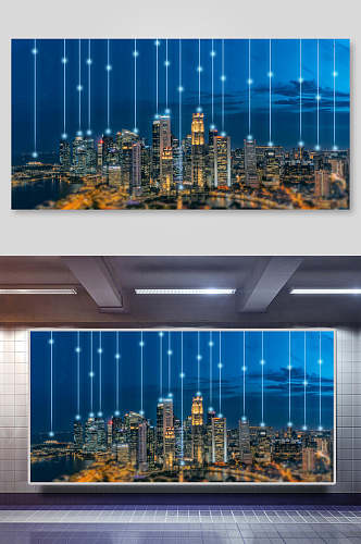 科技城市背景海报