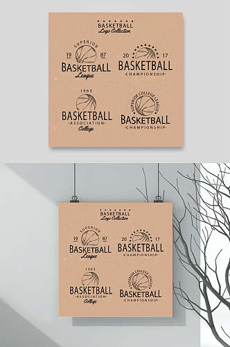 4款手绘创意篮球设计元素