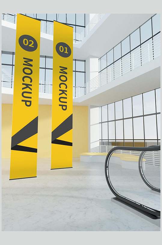 黄色大型商场商场吊旗样机