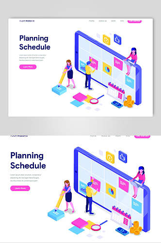 彩色计划时间表设计元素