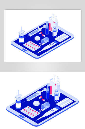 打针吃药设计元素