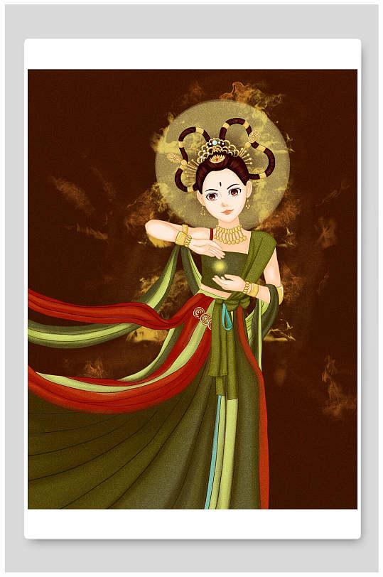 敦煌舞蹈女孩插画立即下载芭蕾舞蹈女孩卡通童话简笔画免抠素材舞蹈