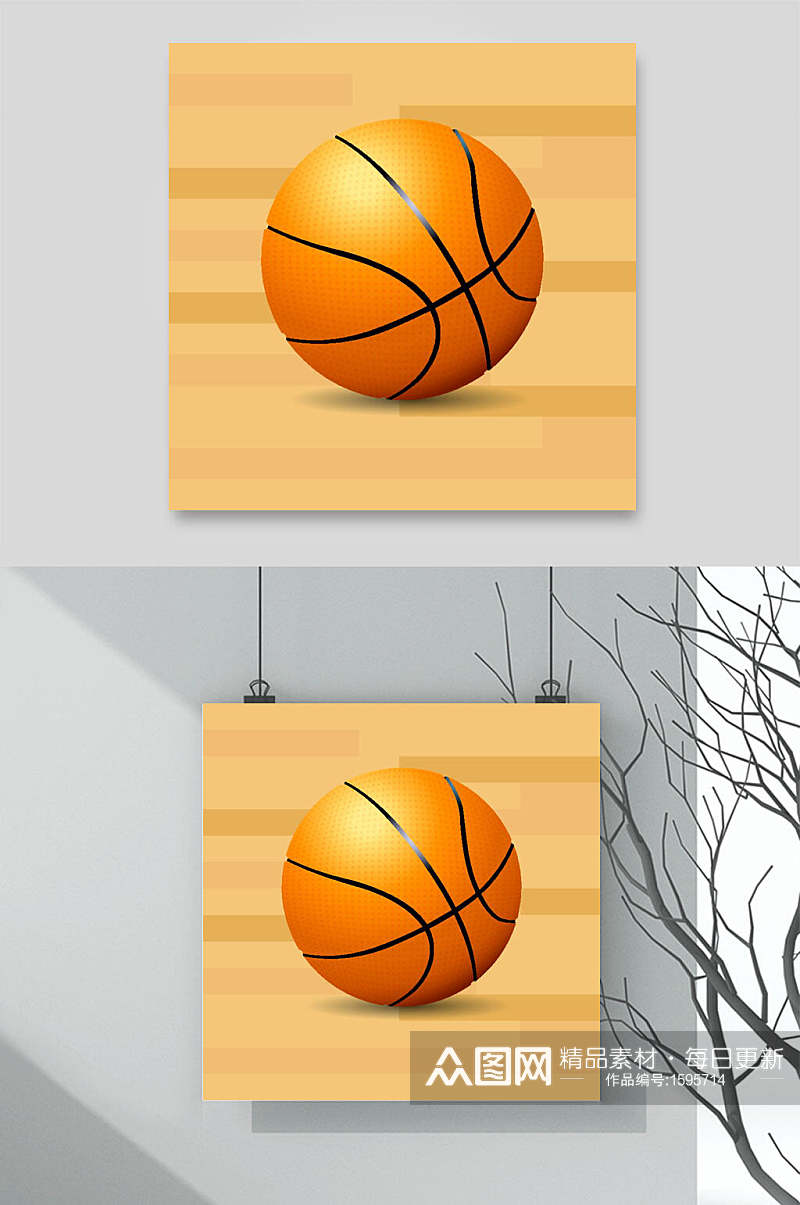 简洁篮球设计元素素材