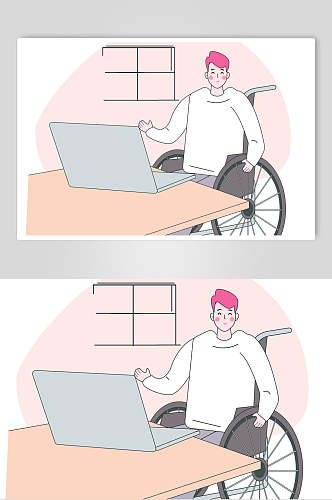 残疾人办公设计元素
