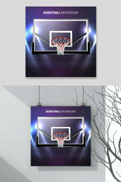 蓝色灯光篮球设计元素