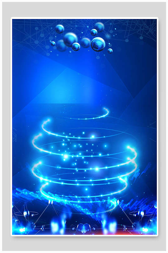 深蓝色科技背景海报