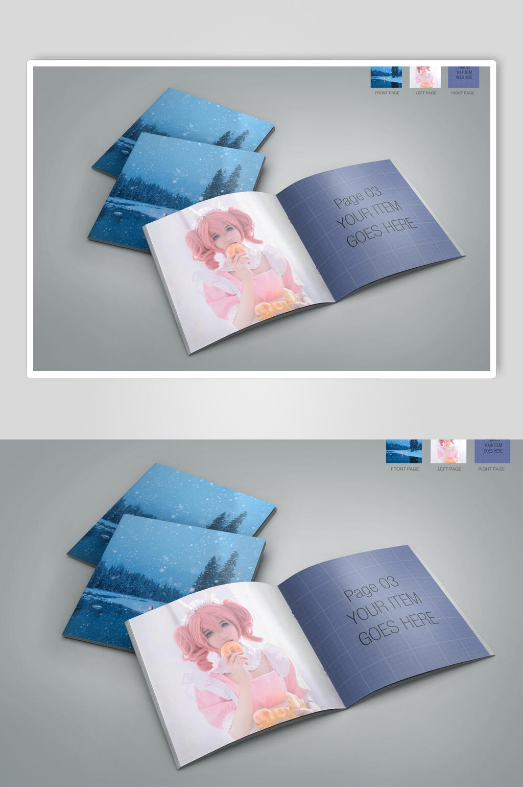 唯美骑马钉画册效果图样机素材