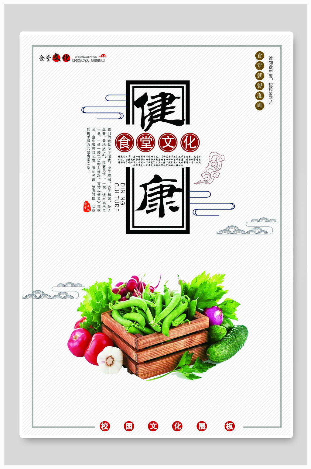 食堂文化美食展板海报素材