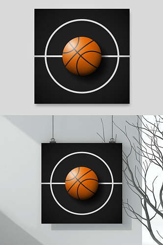 简约黑白篮球设计元素