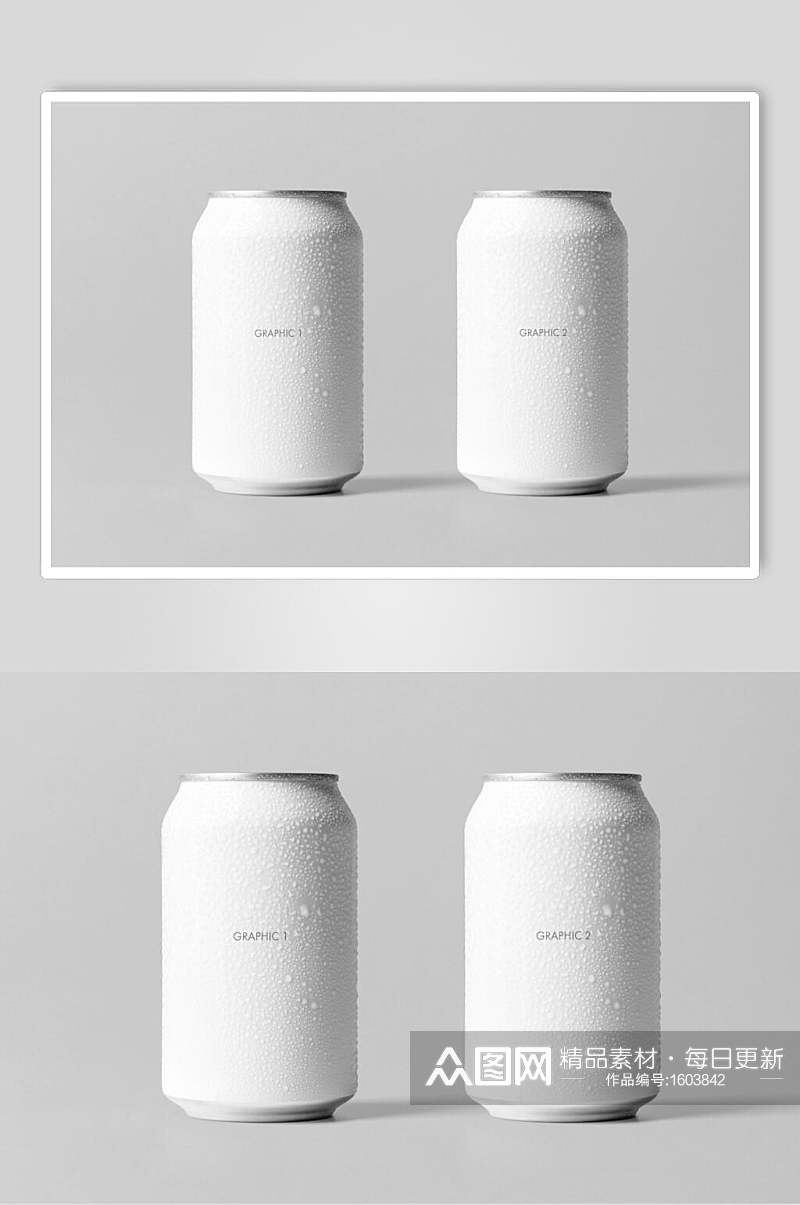 白色瓶身黑色LOGO展示样机效果图素材