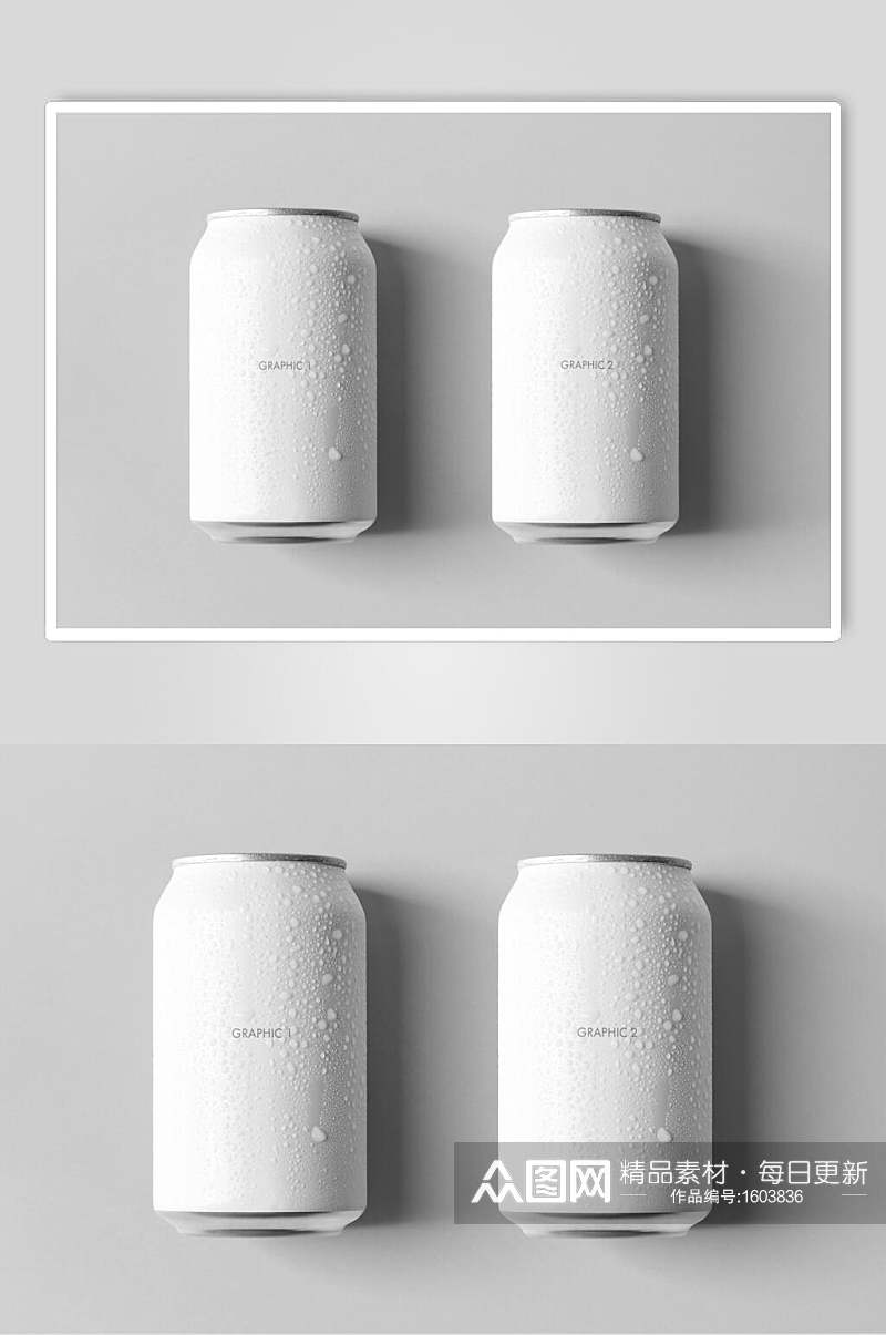 白色易拉罐简约样机效果图素材