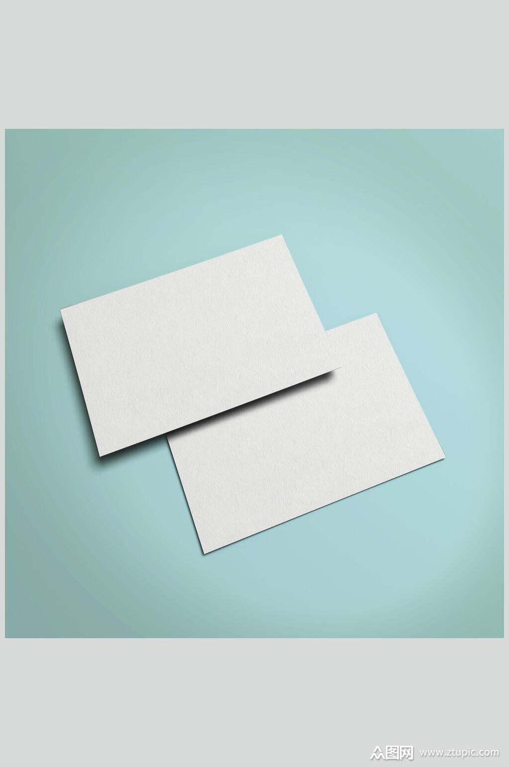 绿底空白名片样机效果图素材