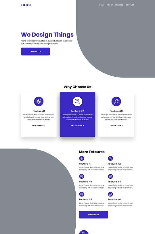 简约排版网站页面首页设计