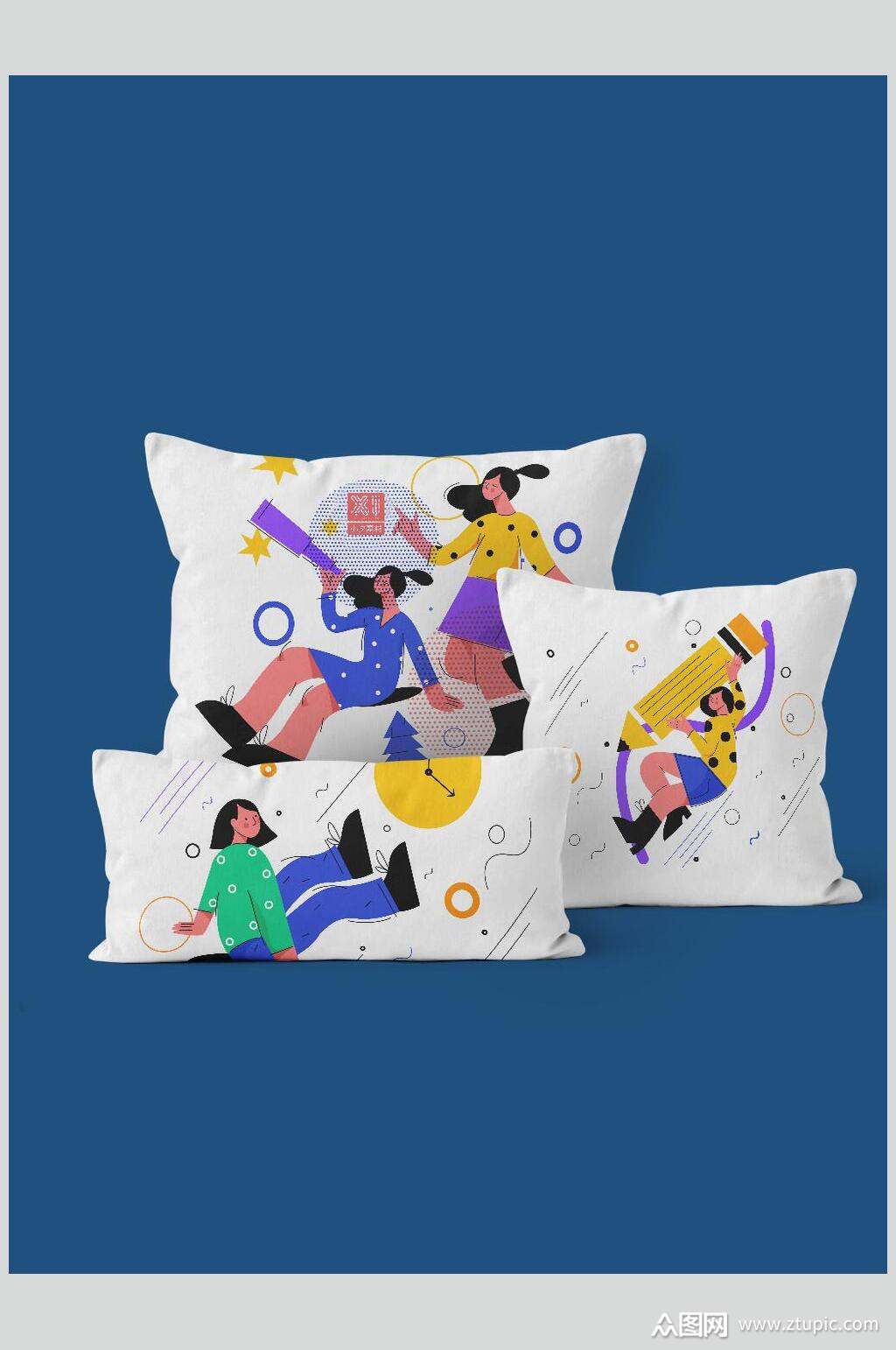 国潮文创抱枕样机效果图模板下载-编号1597919-众图网