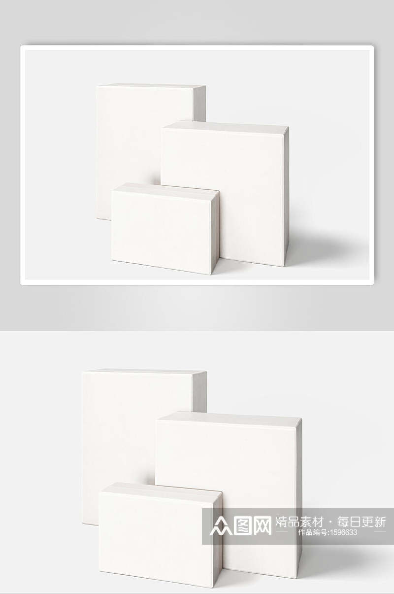 白色礼盒手提袋样机设计素材