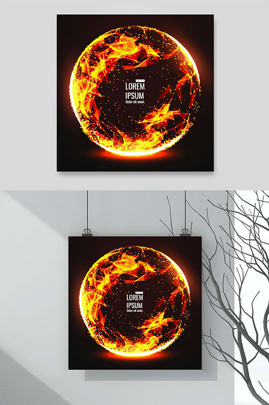 炫彩星球火球火焰燃烧素材