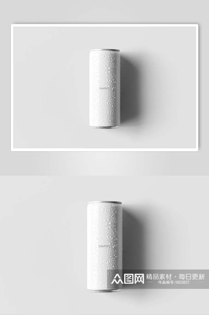 立体易拉罐LOGO展示样机效果图素材