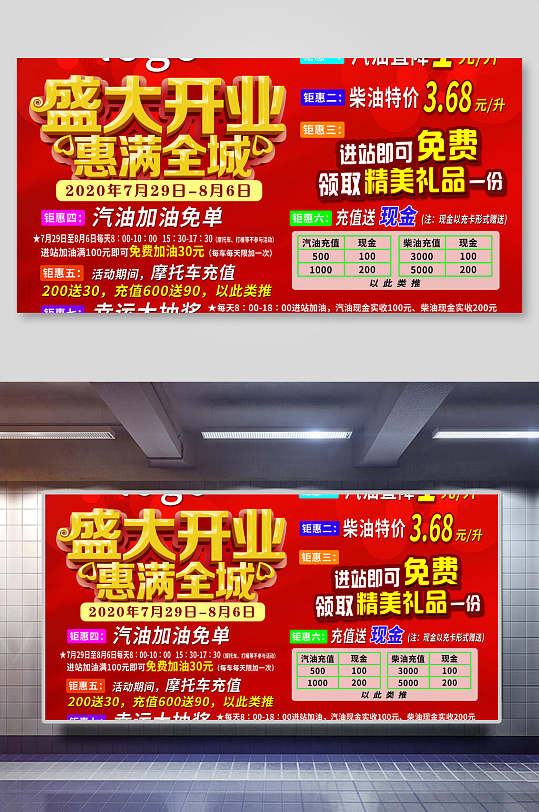 加油站开业宣传展板