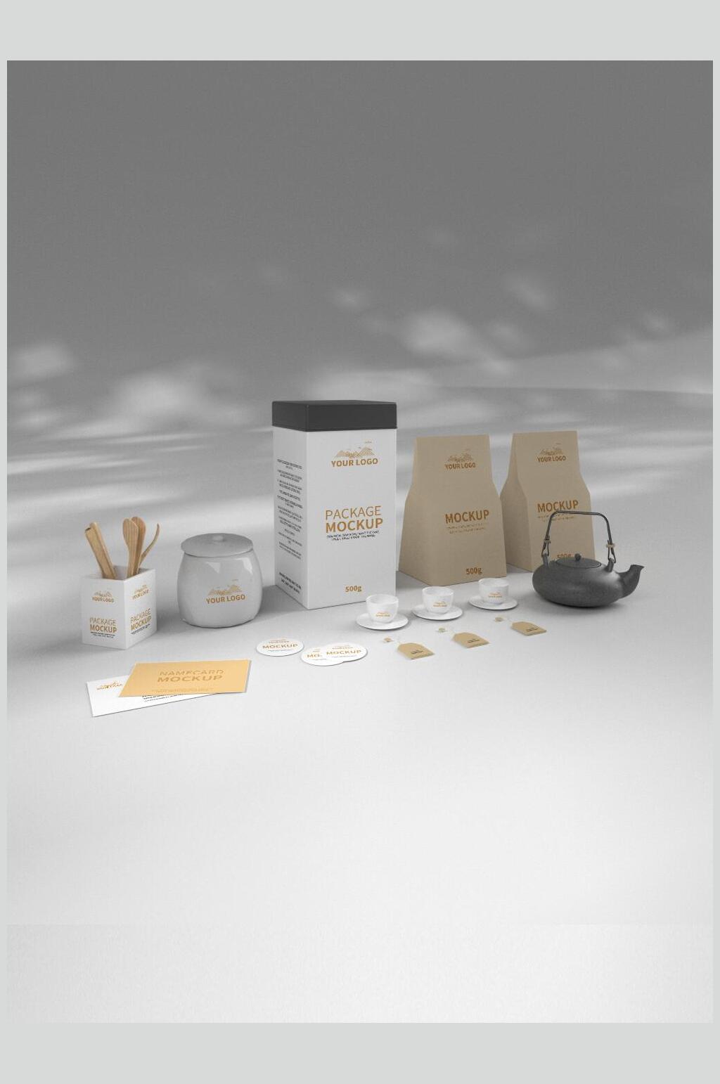 简约系统茶叶整套vi样机素材素材