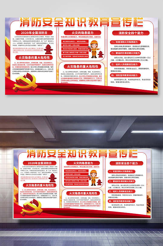 消防安全应急措施展板宣传栏