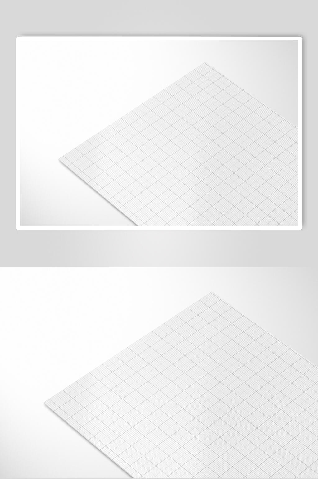 白色格子纸张展示样机效果图