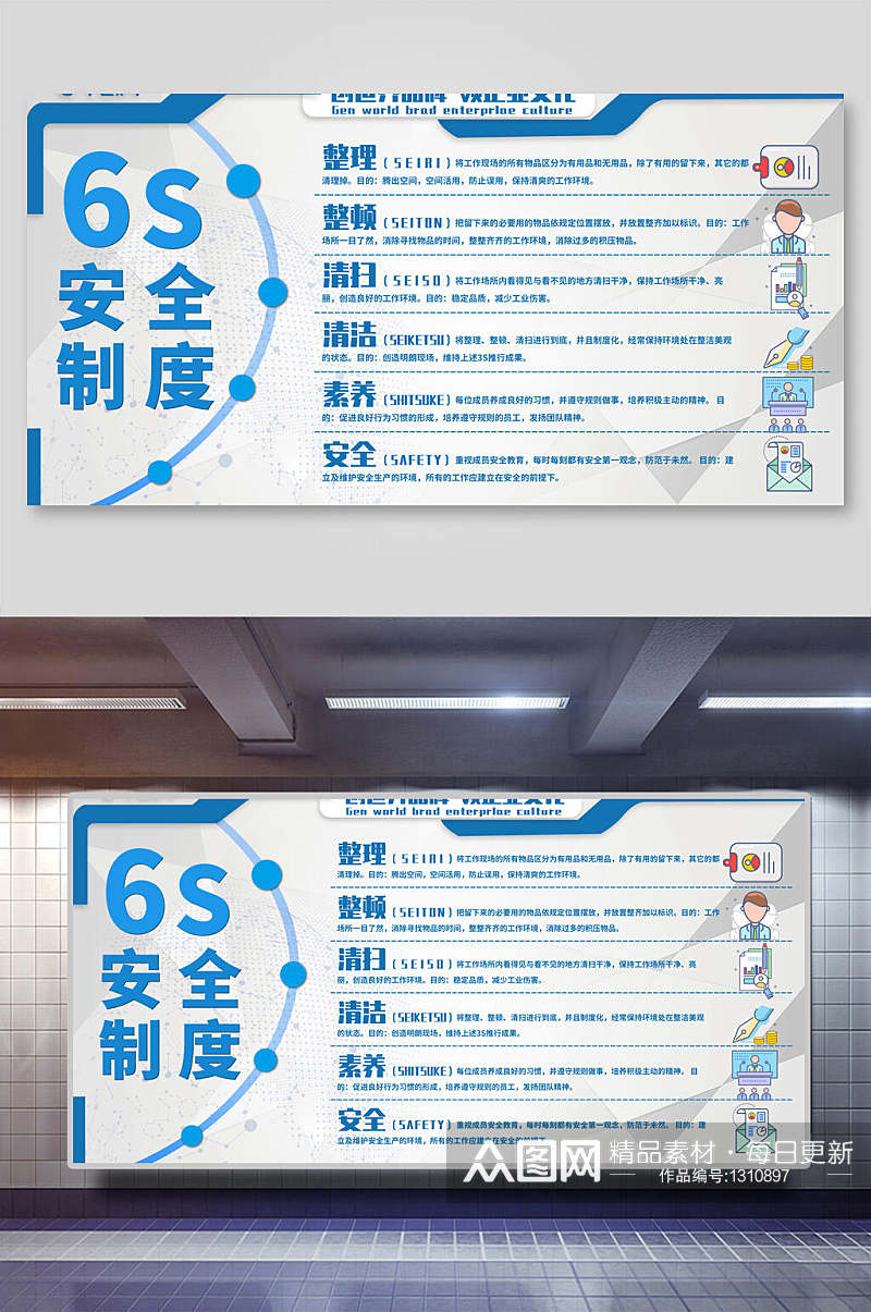 6S企业管理系列海报展板素材