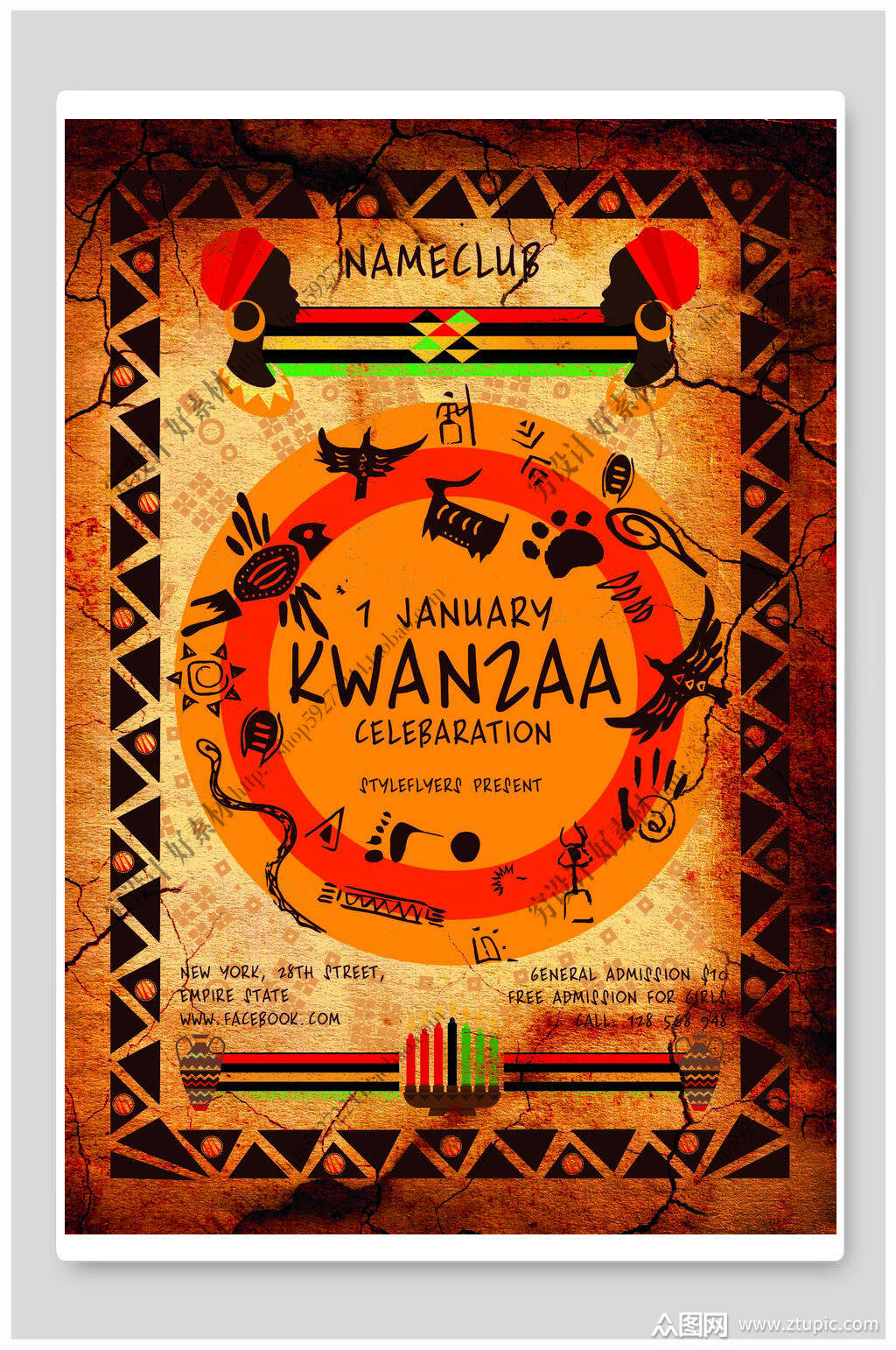 复古欧美风宗教图腾海报素材