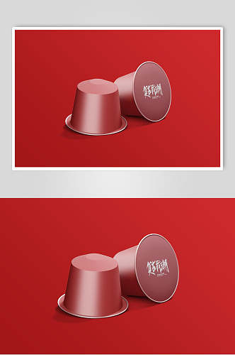 红色小罐茶胶囊咖啡样机效果图
