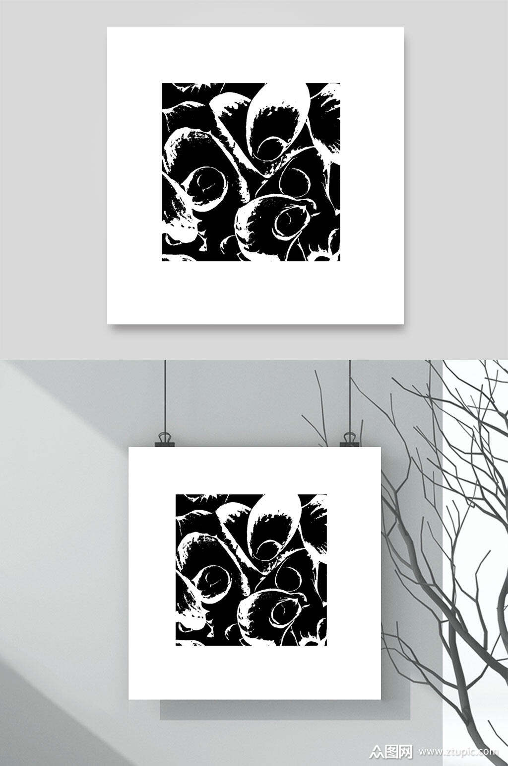 方形框简约黑白设计元素模板下载-编号1618722-众图网