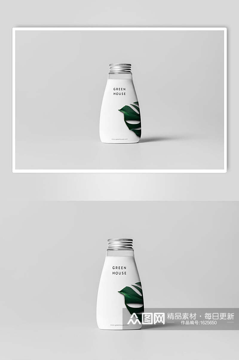 简约牛奶瓶样机效果图素材