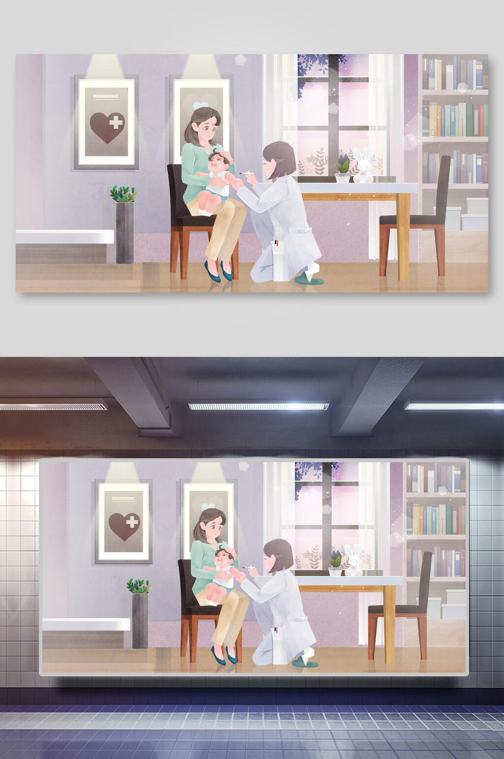 育儿插图育儿医生妈妈婴儿人物素材